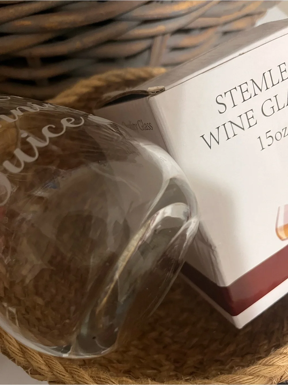 Stemless Wine Glass - Clear Glass (15 oz)
